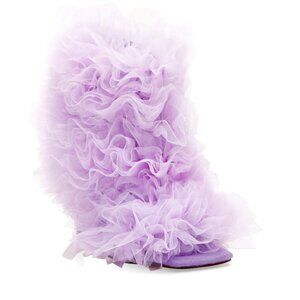 AZALEA WANG " METICULOUSLY TULLE " STILETTO BOOTIE IN PURPLE  ( BRAND NEW!!!)